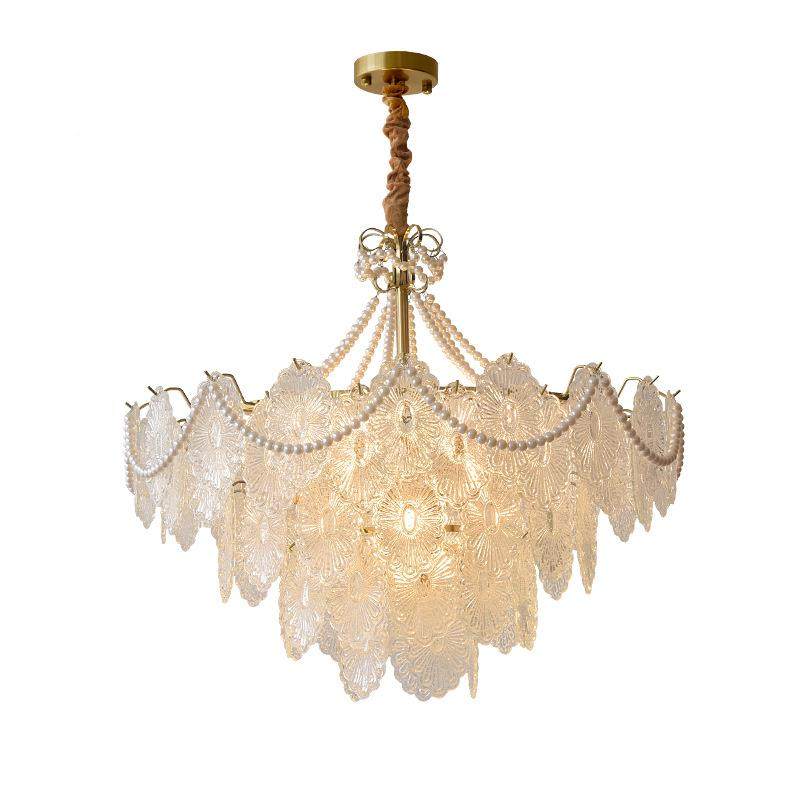 油风客厅吊珍灯法式珠装饰玻璃简约浪漫奶轻奢温馨卧室餐主厅灯具,家装灯饰光源,智能吊灯,淘宝优惠券,粉丝福利购,淘宝优惠卷