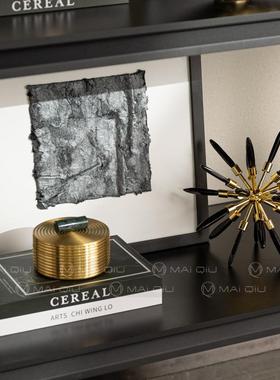 意式轻奢级艺术高感陶极厅简摆件客酒MQ黑金组柜电视柜高端小众瓷