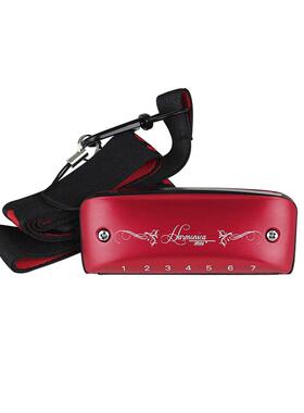 彩色7孔布鲁斯口C奏调铝镁合金学生成人练口琴专业演NEA习级口吹