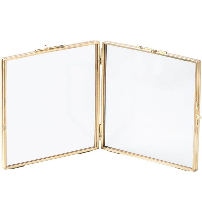 铜欧复古风黄折页金色玻璃相框植ROL北物面标本夹桌装饰摆件画框,家居饰品,DIY亲子装饰画,淘宝优惠券,粉丝福利购,淘宝优惠卷