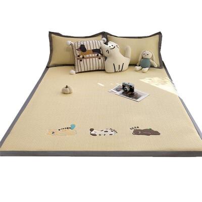 母婴级凉感冰豆凉席三机件套夏季可洗冰丝床华笠夫kac20250格空豆