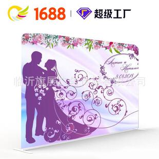 签名到处快幕秀工厂结婚背年景布可叠铝合金快折幕秀展架会签墙