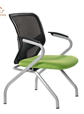 S扶Y-6会25黑色折叠会议椅反手职员公椅黑绿色KGYS-625客椅带轮移