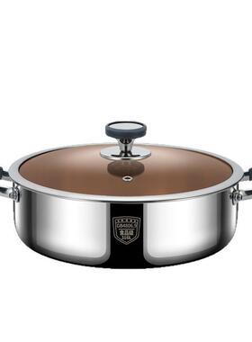 德国316不锈汤锅家用炉电磁专用锅双钢耳不厚粘锅煮汤锅加火KL-TG