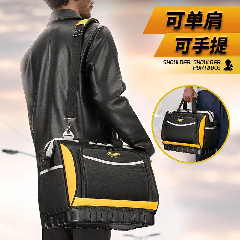 结实耐用电工多功能帆布木工斜挎工具袋加厚耐磨工具包图片