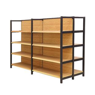 柱端头超市木纹单质货架文具百货店四商展示货柜双品面铁艺货架