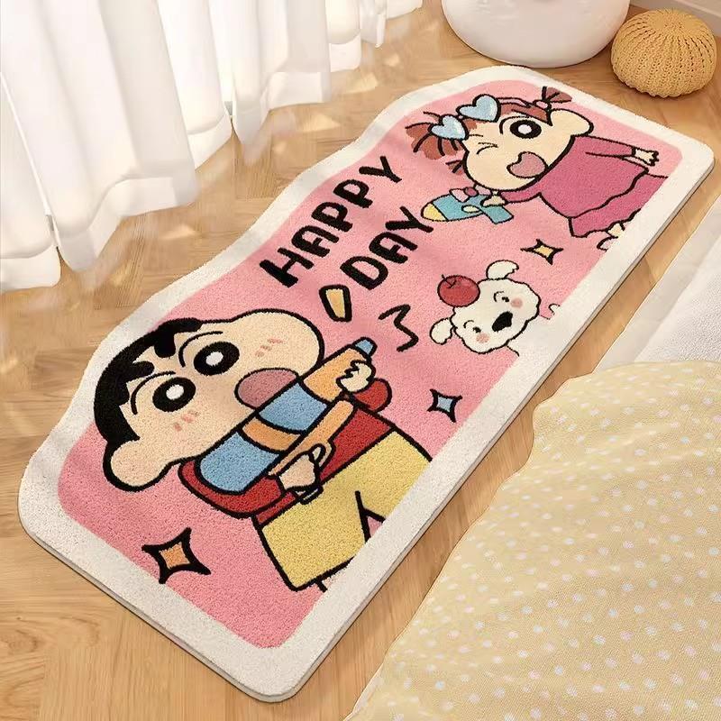 蜡笔小新房间床边毯客厅地毯衣帽间可爱卡通飘窗垫子儿童卧室毯