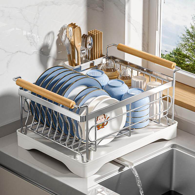 台面不锈钢碗盘沥水架家用厨房筷筒盘碗架收纳层架水槽放碗筷置物