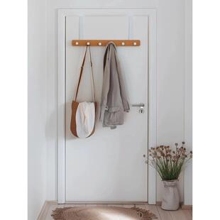 门上免打孔门框门后挂钩挂钩壁挂超薄衣服挂架置物架实木挂衣架