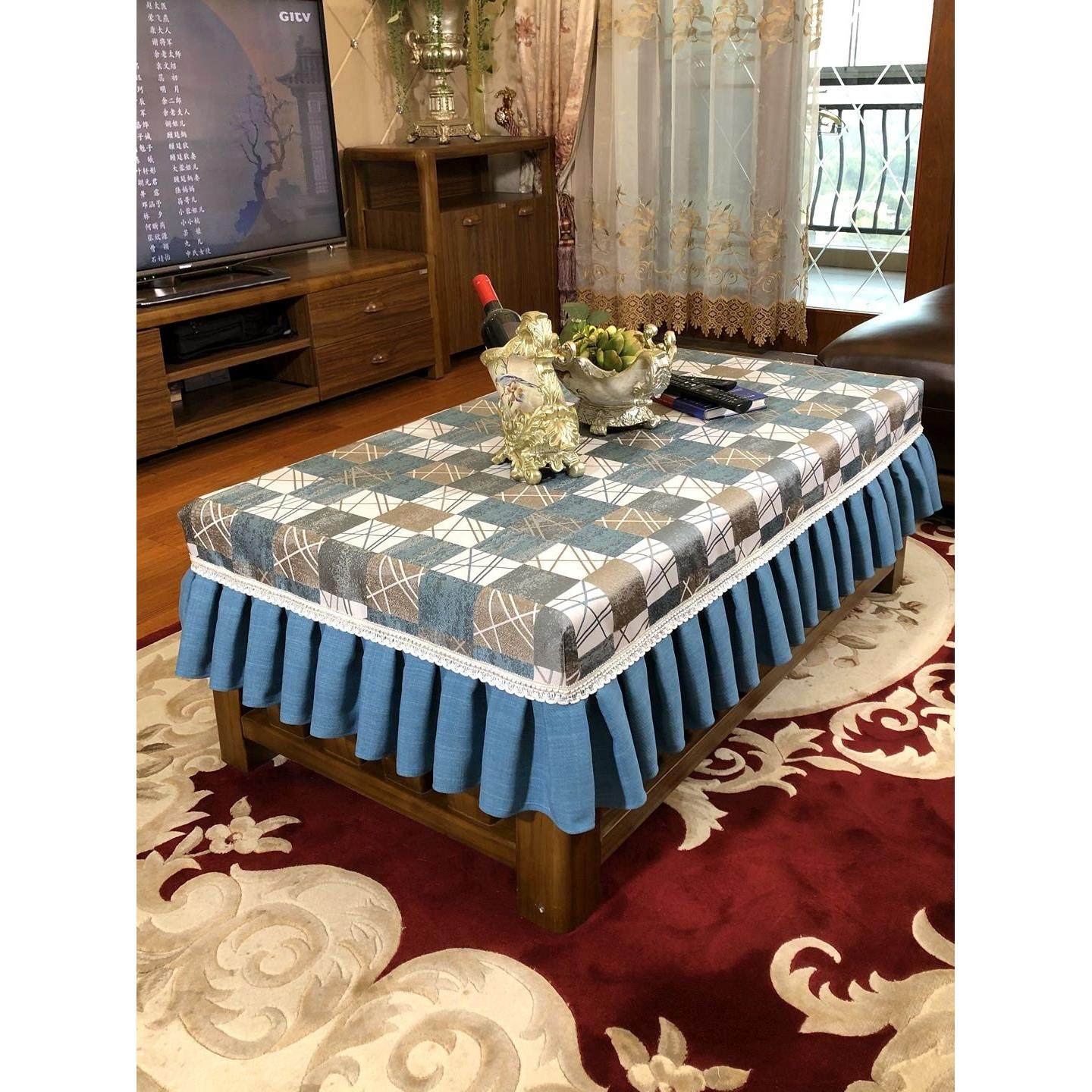 简约现代长方形桌布餐桌套罩茶几套子布套固定长条方台布布艺定制,居家布艺,桌布,淘宝优惠券,粉丝福利购,淘宝优惠卷