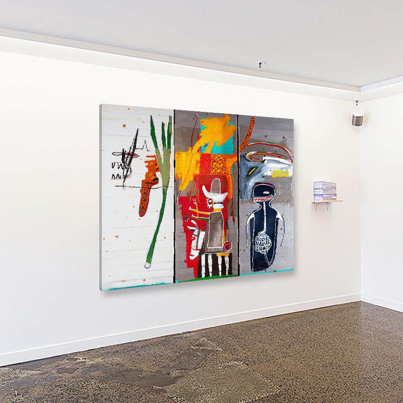 巴斯奎特装饰画潮流涂鸦走廊过道横幅抽象艺术巨幅挂画周杰伦同款