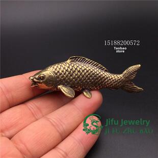 古董旧铜器实心黄铜财富铜鲤鱼小饰品迷你小鱼铜艺术小鲤鱼铜鱼