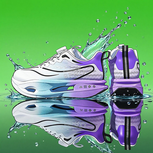 赤兔9pro无碳板跑步鞋男大童学生竞速体侧超轻减震运动跑鞋皮面款