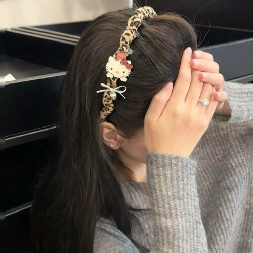 复古可爱新款豹纹kt带齿发箍防滑高颅洗脸头箍气质高级甜酷发饰女