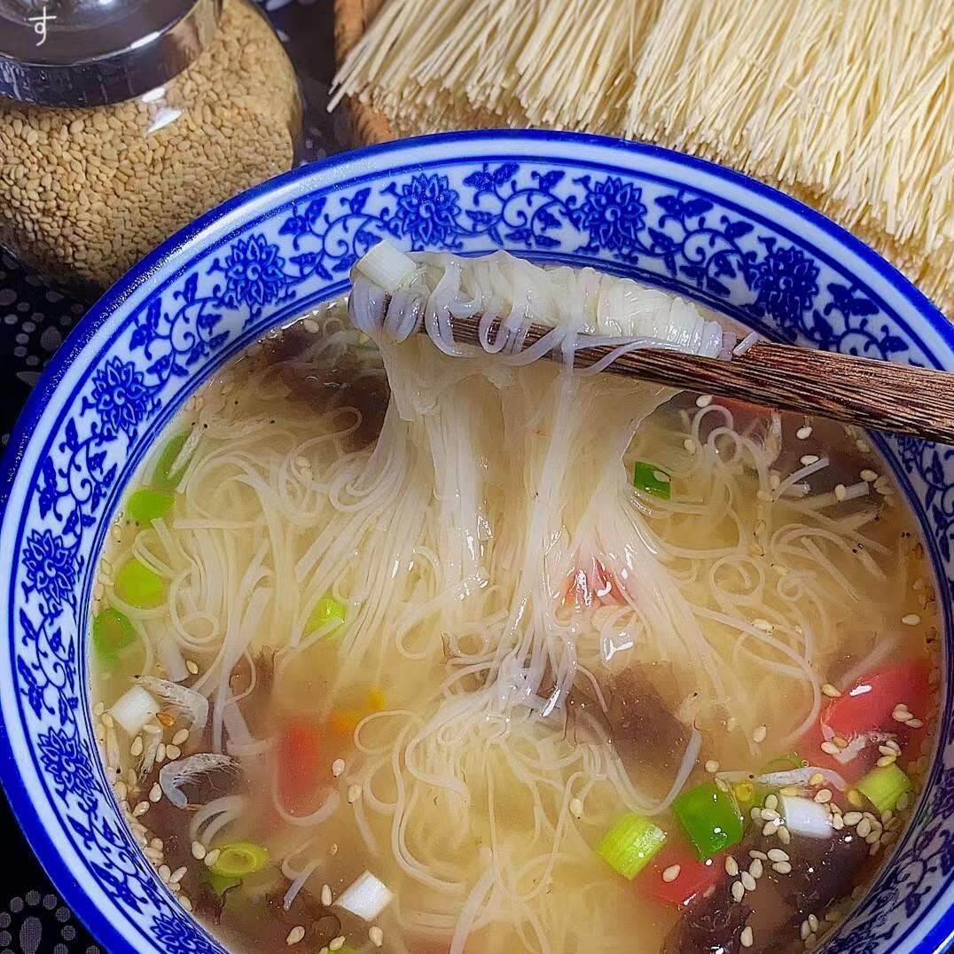 颜飞花山东特产手工空心面500g龙须面坠面干面条特细发酵面饭团家