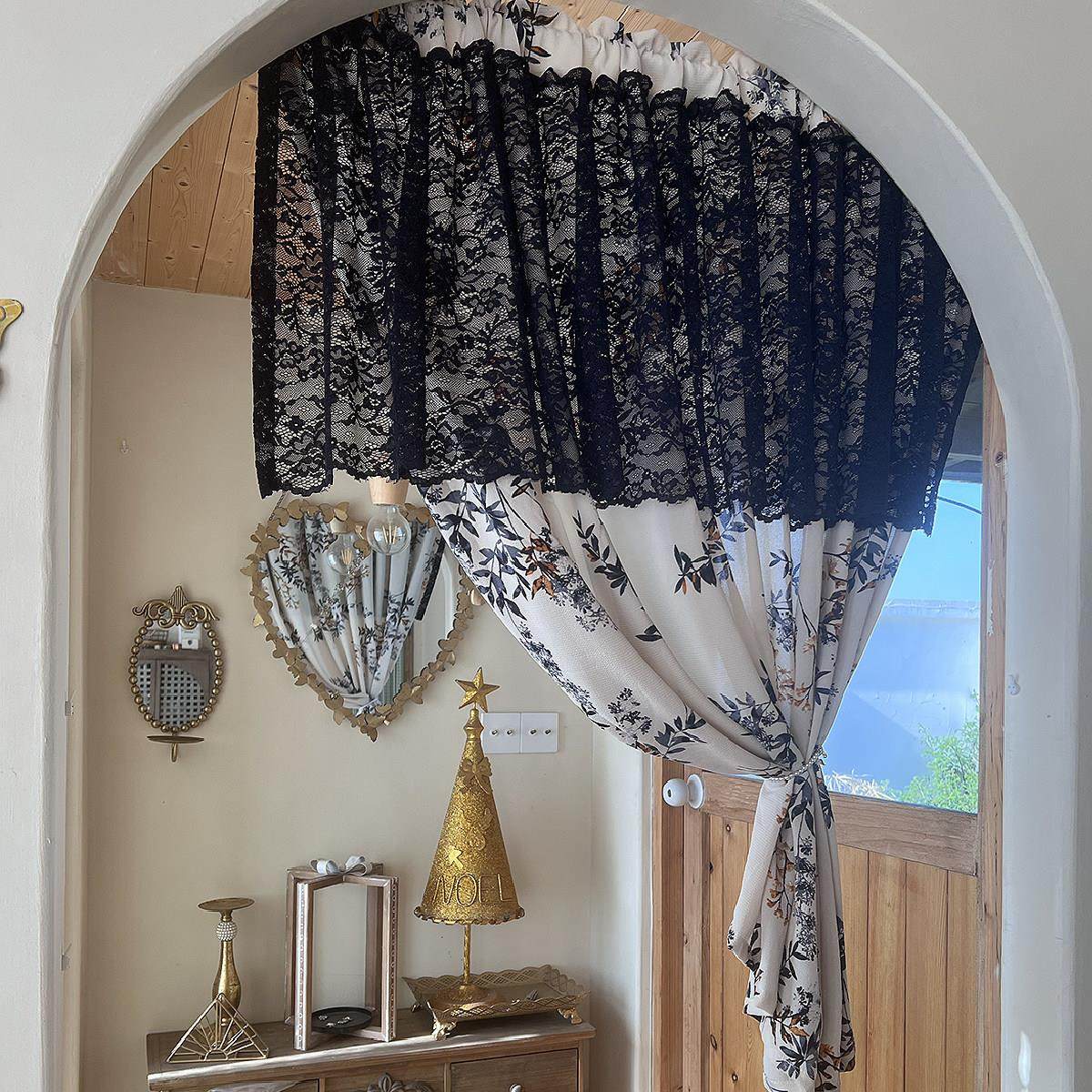 中古温润以蓝树叶透光不透人半帘门帘遮挡帘装饰布遮丑帘穿杆粘贴,居家布艺,成品窗帘,淘宝优惠券,粉丝福利购,淘宝优惠卷