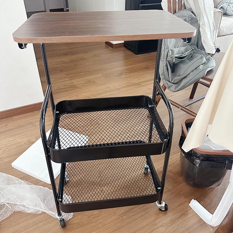 可移动双层茶几小推车边几客厅沙发收纳带轮茶桌卧室置物架小桌子