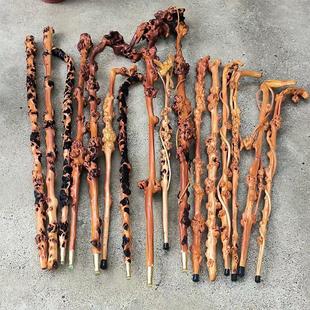 云南黑果木红茶树原生象形新品实木拐杖一体禅杖根雕文玩收藏摆件