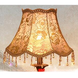 欧式台灯灯罩配件E27卧室床头墙灯罩大气客厅地板灯罩织物灯伞