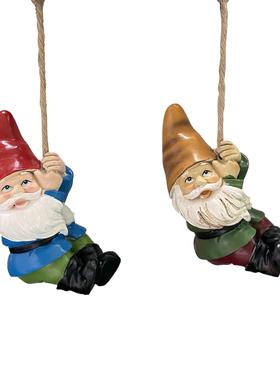 灵精盆栽MBE挂件花园假山装饰圣胡子老人挂饰白家居庭诞院装饰品