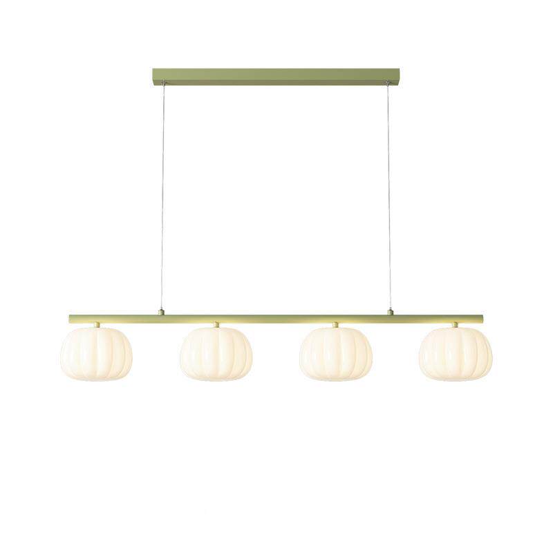 奶油风餐吊灯四头2025年新款条设厅计师广东中山创意瓜长吧台南灯