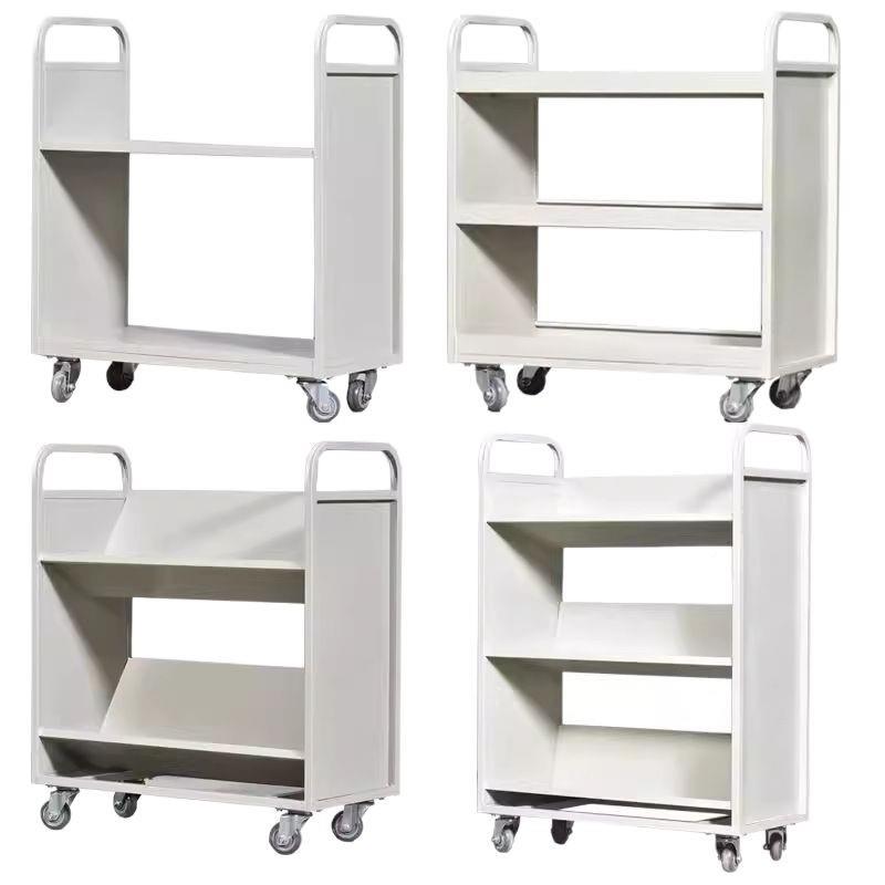 图馆静音二制层三层型书车阅览书室小推车V钢书梯三步HG-062四步