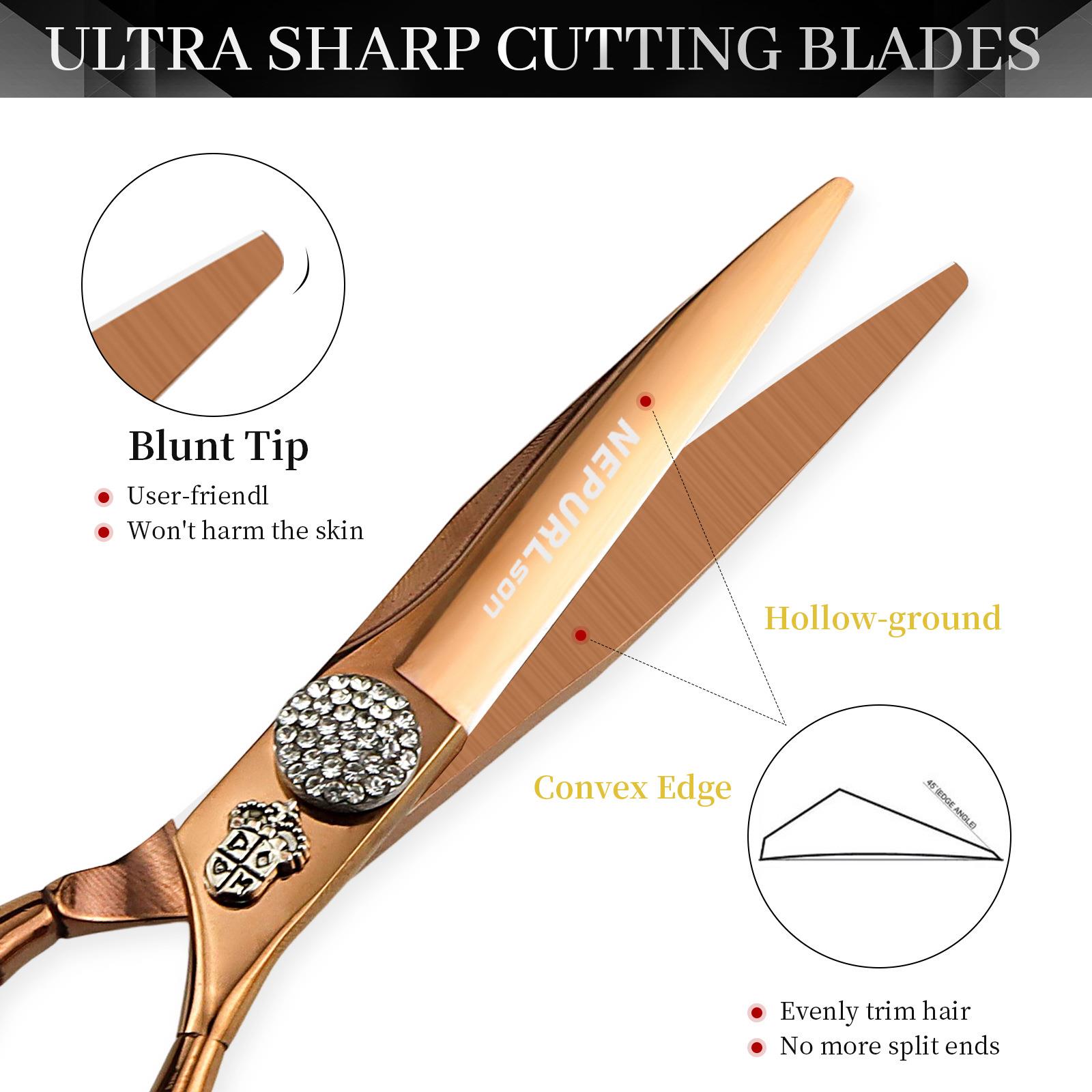 .0寸奈普6森古铜色剪满砖美发理发牙剪平剪剪NEPURLSO刘海剪