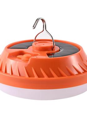 太阳能充电灯挂户外防水露营碟灯夜市橙色充电摆摊灯停应急灯钩LE