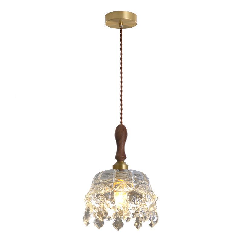 床头吊室法式复古轻奢璃餐厅灯简约温馨卧浪漫灯水玻晶店铺吧台灯