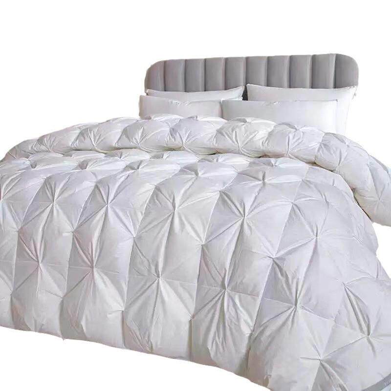 全棉暖扭花款非羽绒被白鹅绒加芯厚保春羽毛冬被DL秋被酒店宾馆被