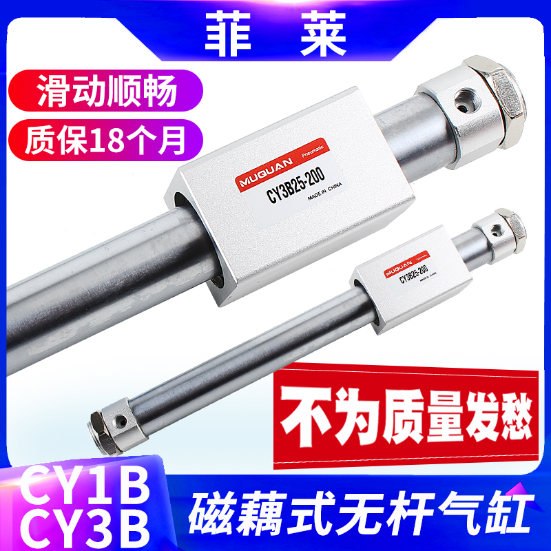 气动磁偶式无杆气缸长行程RMS/CY3B/1B10/15/20/25/32/40-100-200