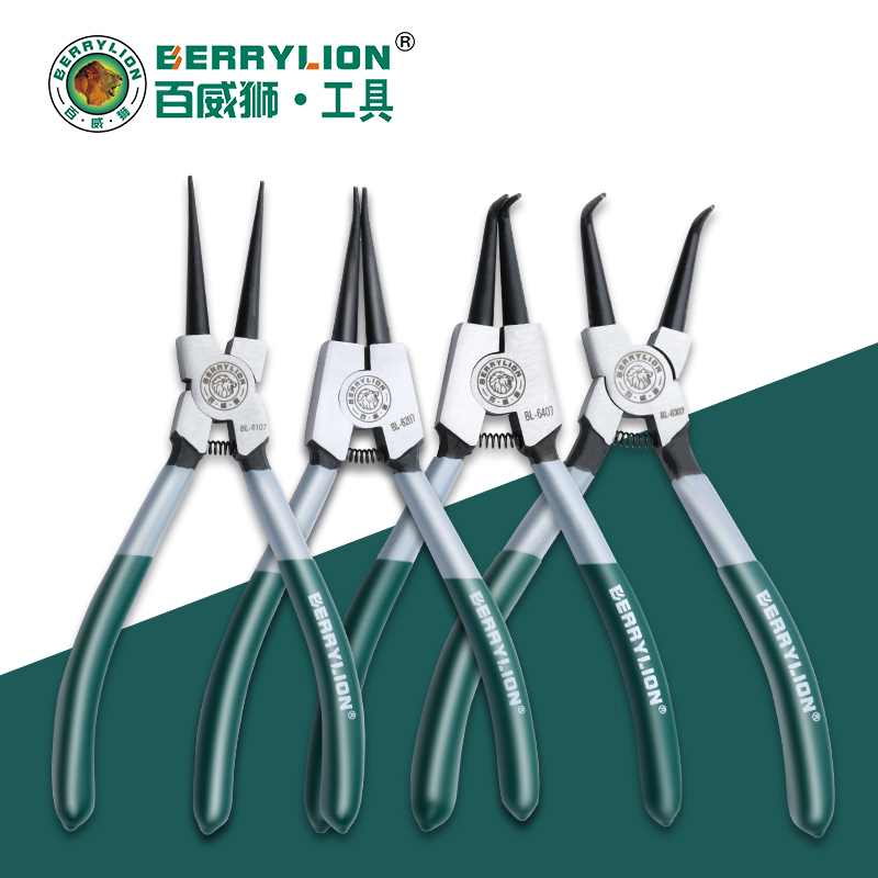 百威狮卡簧钳卡环钳子内直卡黄钳外弯两用卡王钳大小号e型挡圈钳