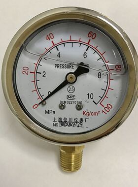 10mpa 100kg/cm2 注油压力表 直径60-68mm 耐震压力表 yn-60 径向