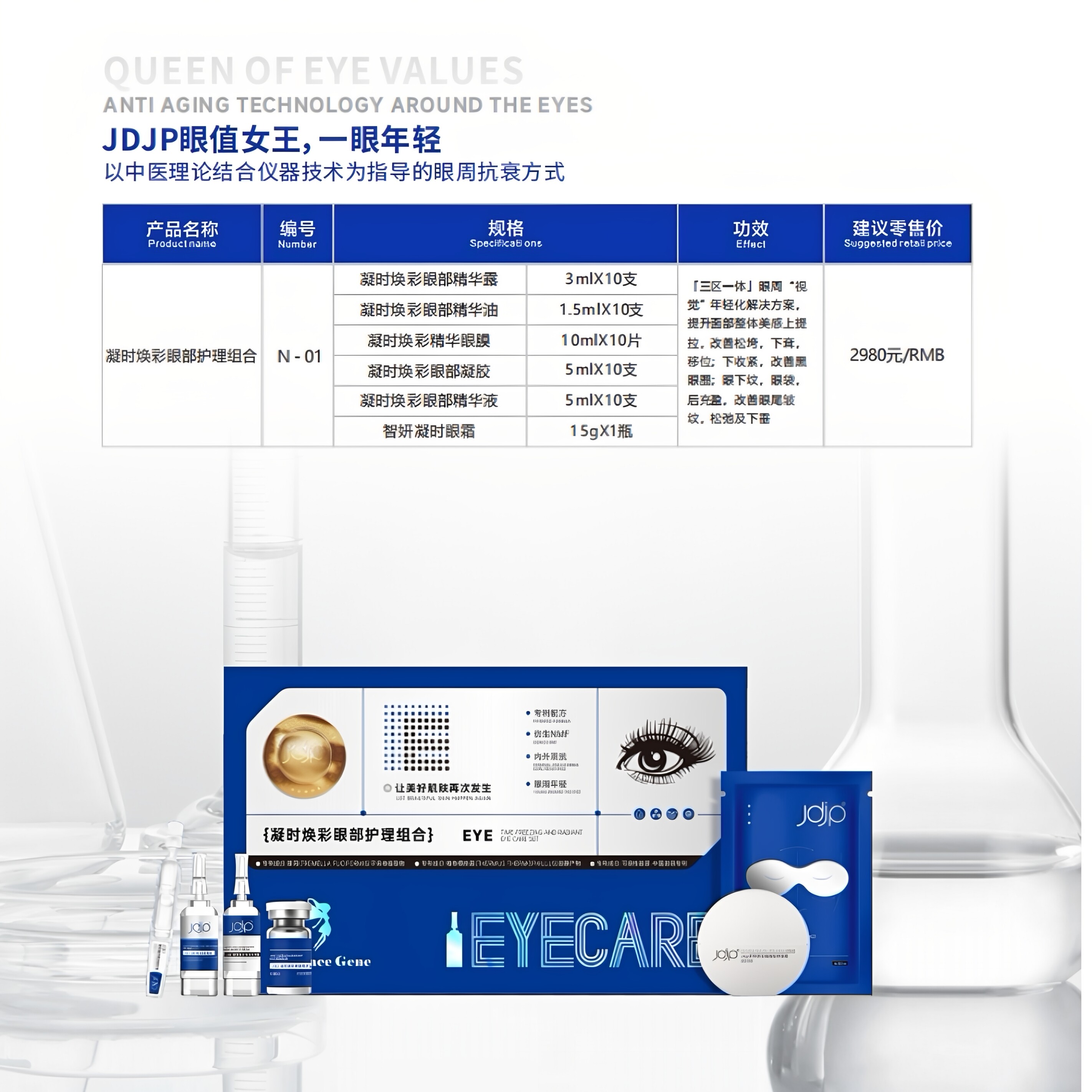 正品JDJP暨品5D凝时焕彩眼部护理御颜赋能焕彩组合美容院同款