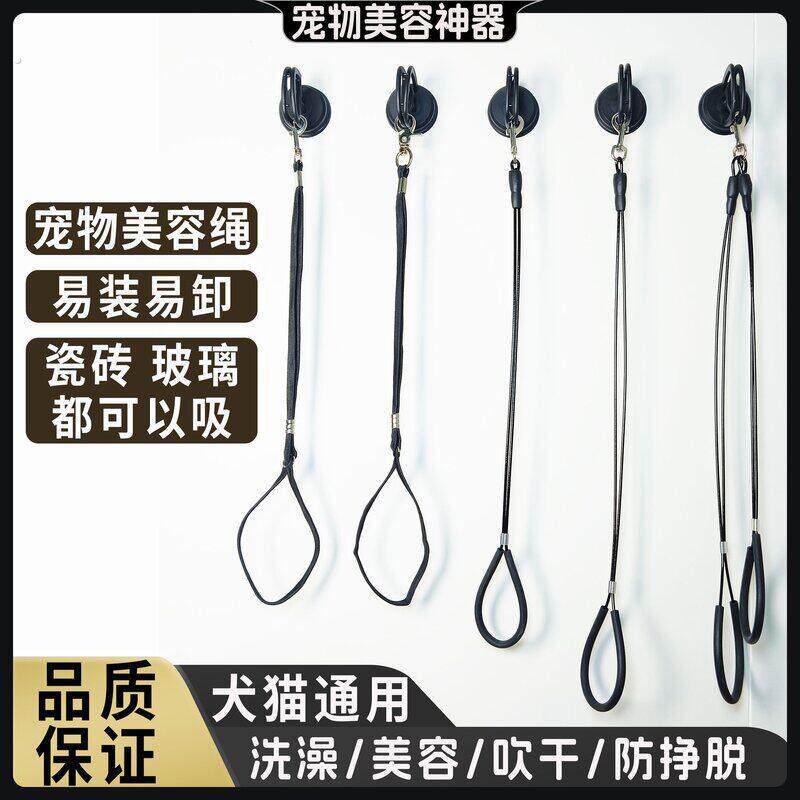 宠物美容固定吊绳狗狗洗澡家用挂绳猫咪钢丝绳固定器通用吸盘狗链