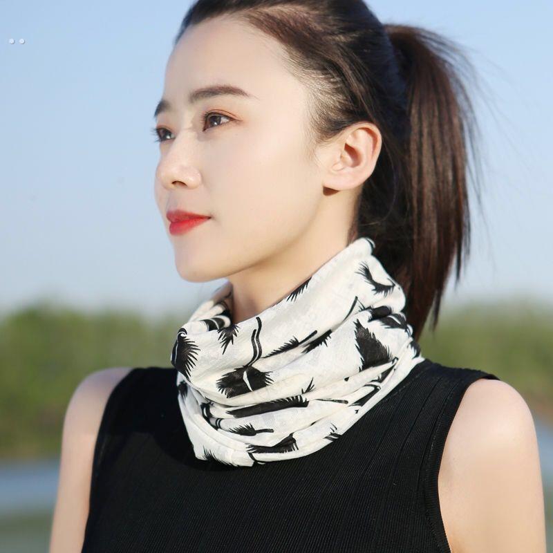 夏季防晒头巾冰丝围脖女套头帽户外多功能薄学生遮阳百搭脖套围巾