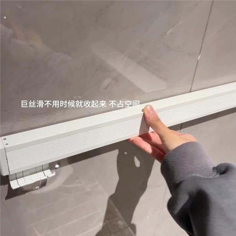 可折叠伸缩收纳层架晾衣网小型化妆室置物架免打孔挂钩浴室收纳神