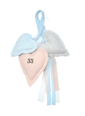 33slipppers 原创爱心蕾丝充棉小枕头挂件 可爱包包挂件