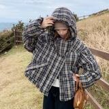 【现货有买家秀】复古文艺范格子羽绒服139-P295-K438，女装羽绒服，2C031