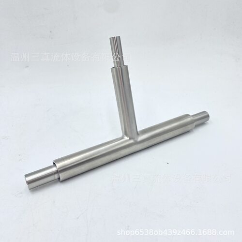 订置316L不锈钢电解抛光双套三通不锈钢BAEP管件EP级双套三通