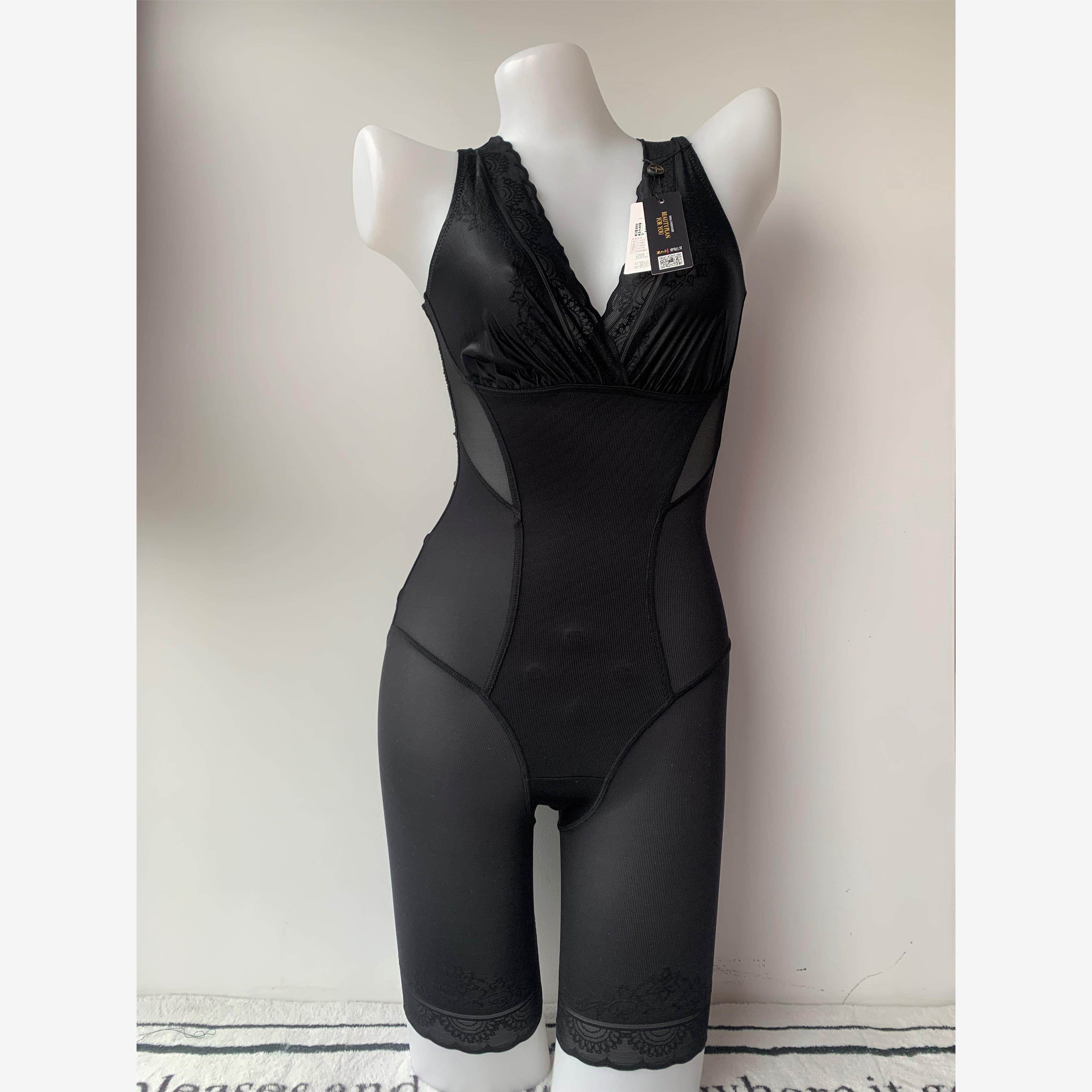 美人计平角后脱连体塑身衣带能量石舒适免穿内裤