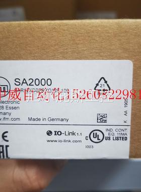 议价易福门流量传感器SA2000 SA5000现货工控专属