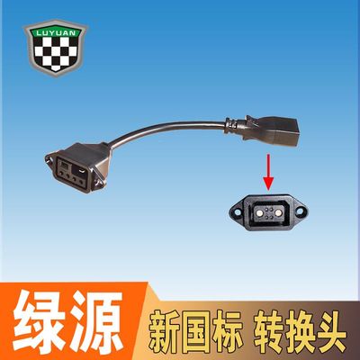 电动电瓶车新国标2+4插头充电器转换接头48V锂电池电源线新品