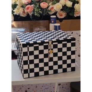 带锁收纳箱大容量可上锁储物盒学生宿舍零食整理筐密码锁收纳盒子