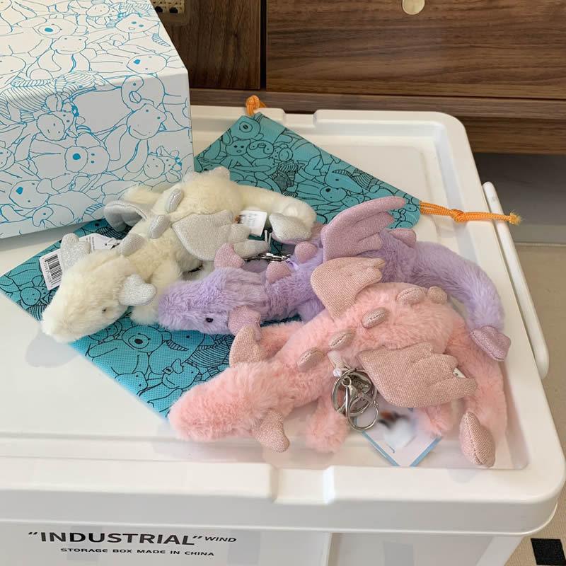 现货英国jellycat飞龙钥匙扣挂件雪龙紫龙粉龙挂饰配件圣诞礼物