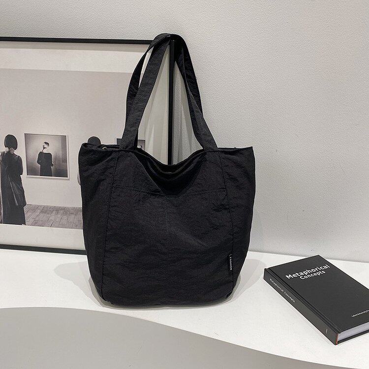 尼龙包女日系防水尼龙休闲单肩布包设计感小众大容量通勤托特