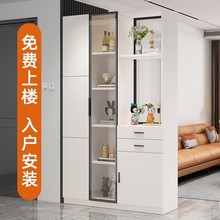 实木玄关柜入户正对门2025新款轻奢一体屏风置物架酒柜客厅隔断柜