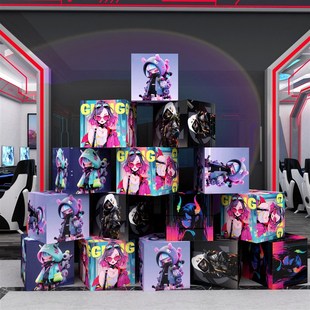 初音未来网吧电竞装 创意海报背景墙贴纸 饰网红酒店房间布置二次元