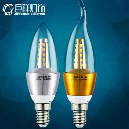 巨祥led蜡烛灯泡e14小螺口e27节能5W7W9W12W拉尾尖泡水晶吊灯光源