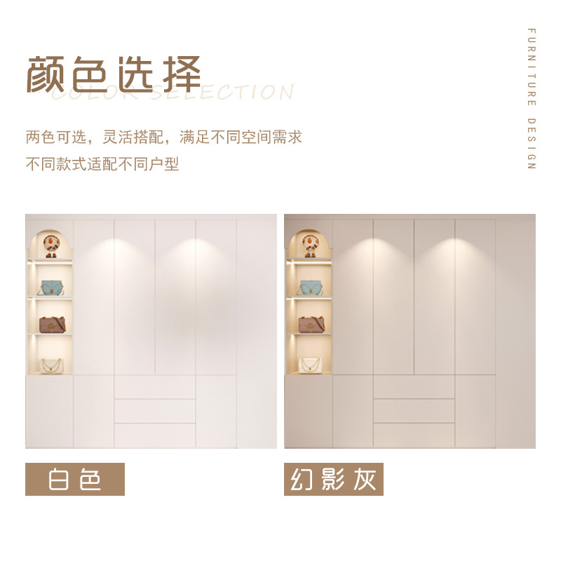 转角书桌衣柜床头柜一体书柜组合家用卧室推拉门移门梳妆台定制